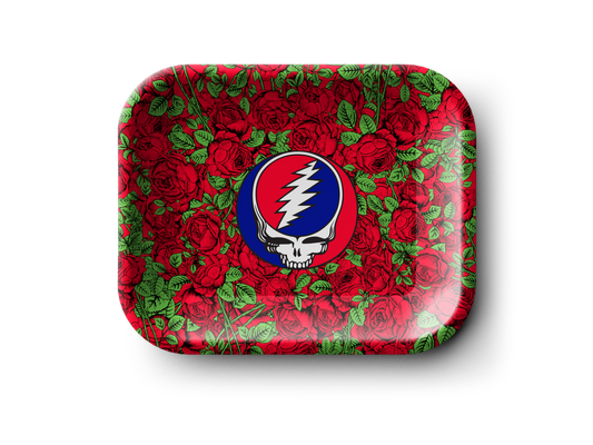 Roses Steal Your Face - Tin Rolling Tray - Small **DISCONTINUED**