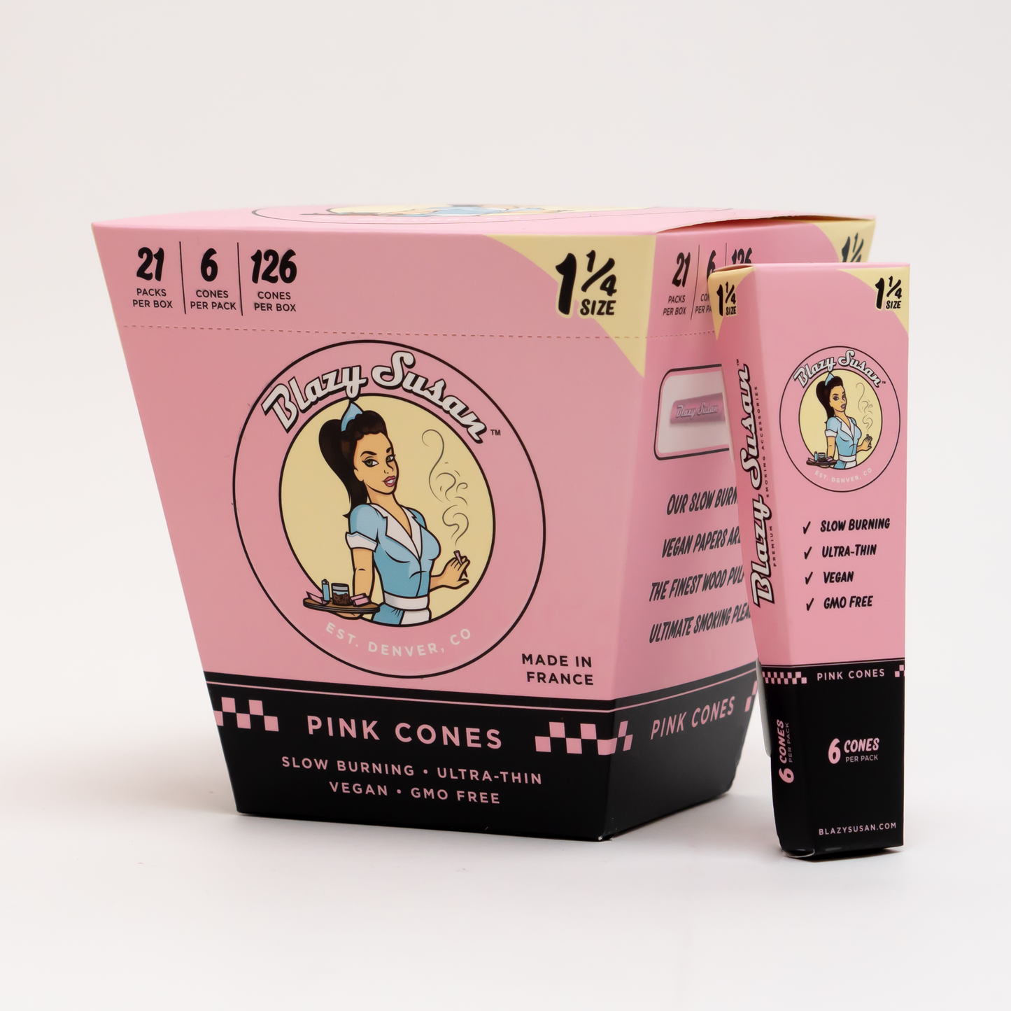 Blazy Susan - Pink Cones - 1 1/4” 6pk **DISCONTINUED**