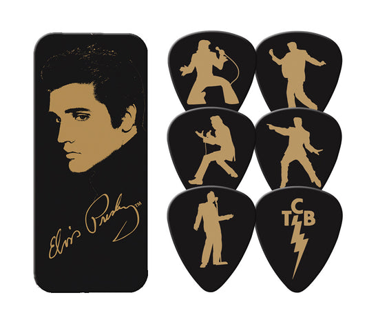 ELV-1004 - Elvis Presley - Gold Portrait Pick Tin  **DISCONTINUED**