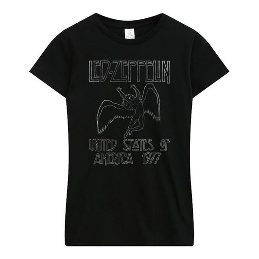 LDZ-1011 - Led Zeppelin - Juniors USA 77 Black (Ladies)