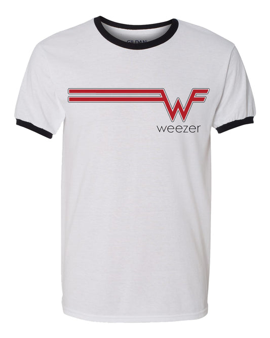 MAN-WZR-1002 - Weezer - Striped Logo Ringer
